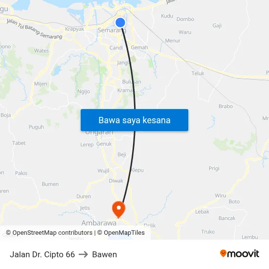 Jalan Dr. Cipto 66 to Bawen map