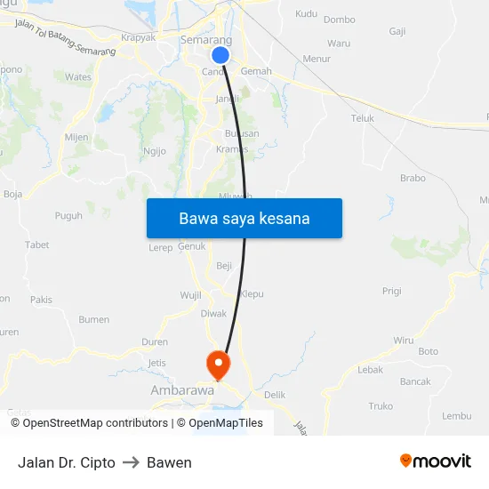 Jalan Dr. Cipto to Bawen map