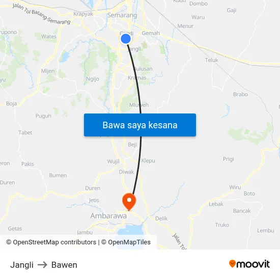 Jangli to Bawen map