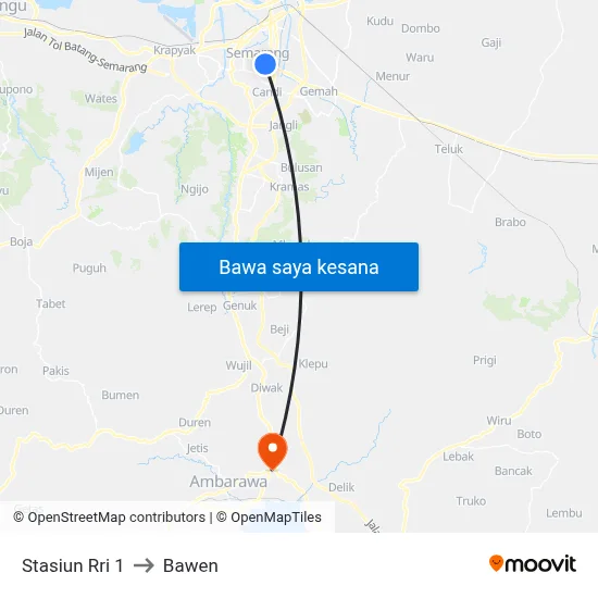 Stasiun Rri 1 to Bawen map