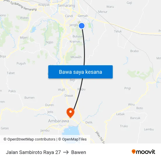Jalan Sambiroto Raya 27 to Bawen map