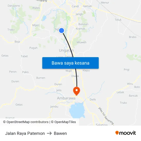 Jalan Raya Patemon to Bawen map
