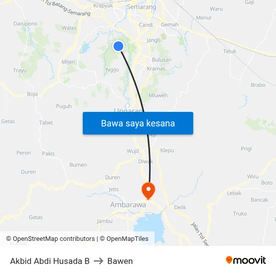 Akbid Abdi Husada B to Bawen map