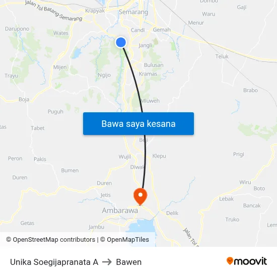 Unika Soegijapranata A to Bawen map