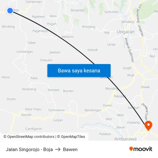 Jalan Singorojo - Boja to Bawen map