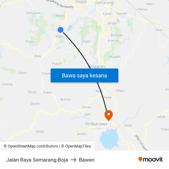 Jalan Raya Semarang-Boja to Bawen map