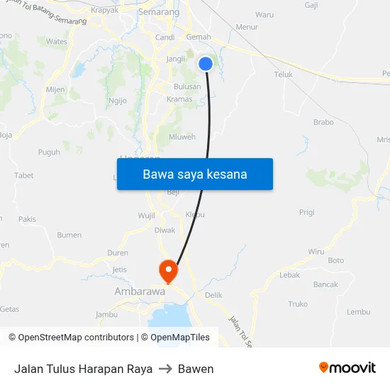 Jalan Tulus Harapan Raya to Bawen map