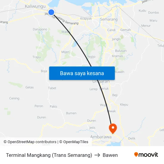 Terminal Mangkang (Trans Semarang) to Bawen map