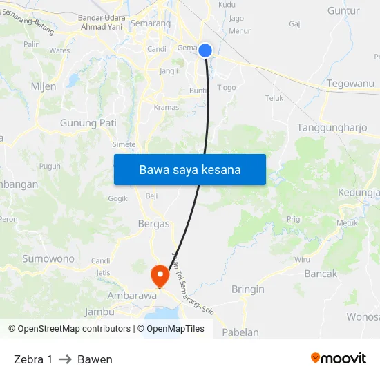 Zebra 1 to Bawen map