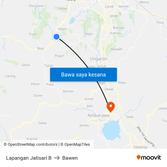 Lapangan Jatisari B to Bawen map