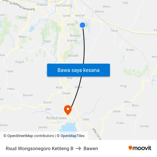 Rsud Wongsonegoro Ketileng B to Bawen map