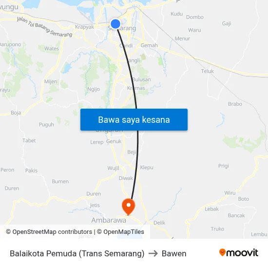 Balaikota Pemuda (Trans Semarang) to Bawen map