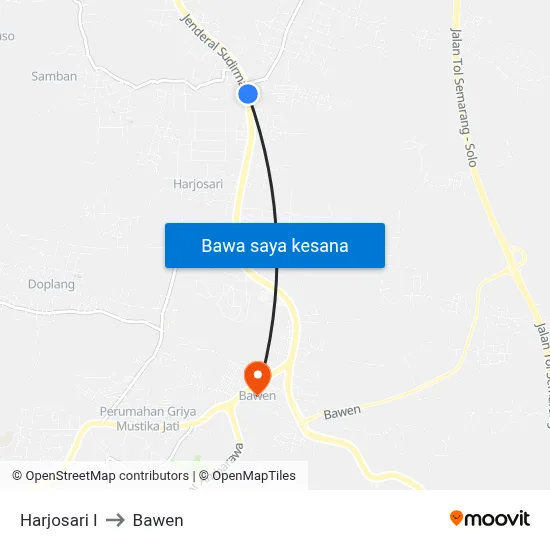 Harjosari I to Bawen map