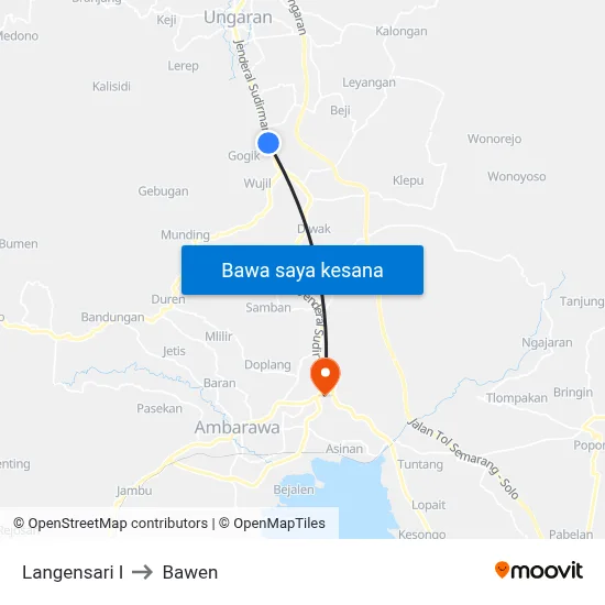 Langensari I to Bawen map