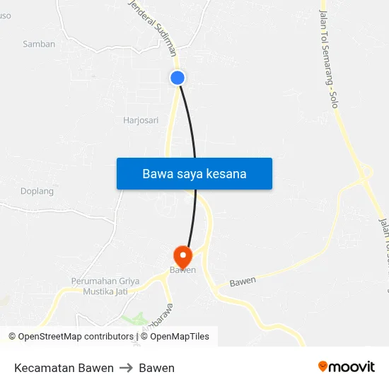 Kecamatan Bawen to Bawen map