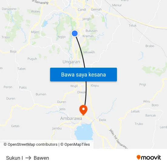 Sukun I to Bawen map