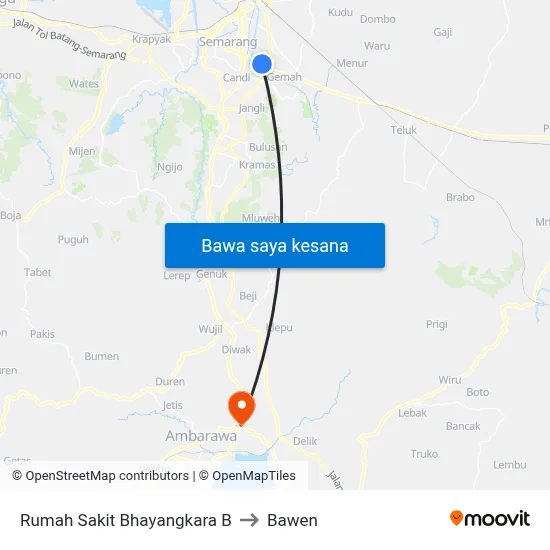 Rumah Sakit Bhayangkara B to Bawen map