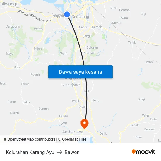 Kelurahan Karang Ayu to Bawen map