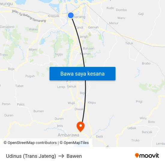 Udinus (Trans Jateng) to Bawen map