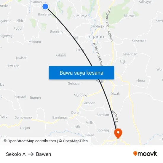 Sekolo A to Bawen map