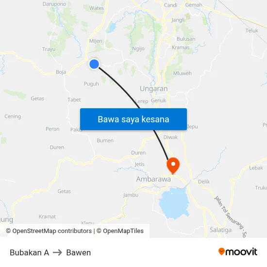 Bubakan A to Bawen map