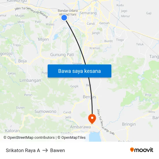 Srikaton Raya A to Bawen map