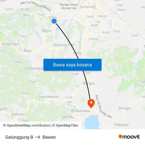 Galunggung B to Bawen map