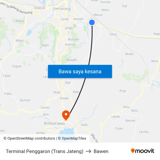 Terminal Penggaron (Trans Jateng) to Bawen map