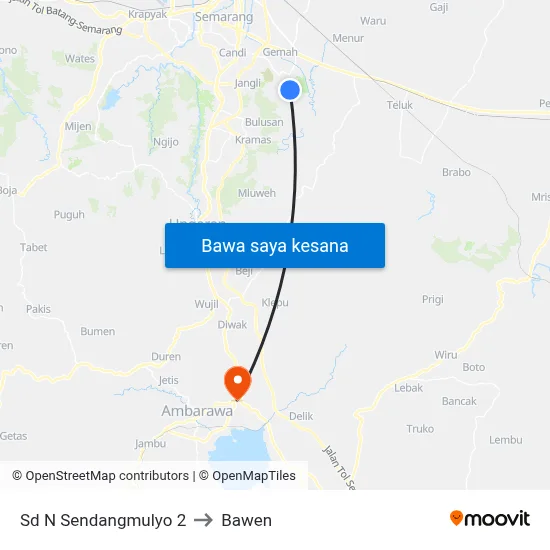 Sd N Sendangmulyo 2 to Bawen map
