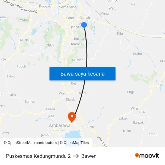 Puskesmas Kedungmundu 2 to Bawen map