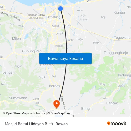Masjid Baitul Hidayah B to Bawen map