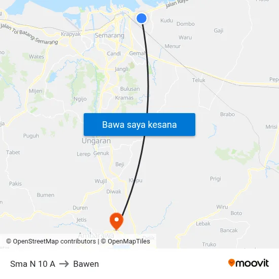 Sma N 10 A to Bawen map