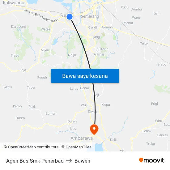 Agen Bus Smk Penerbad to Bawen map