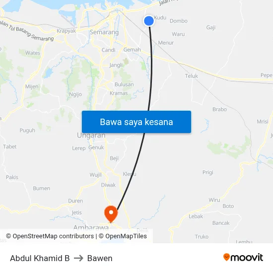 Abdul Khamid B to Bawen map