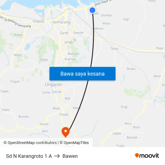 Sd N Karangroto 1 A to Bawen map