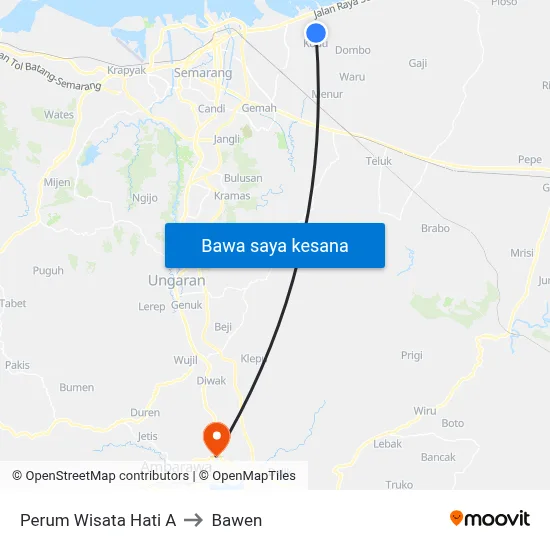 Perum Wisata Hati A to Bawen map