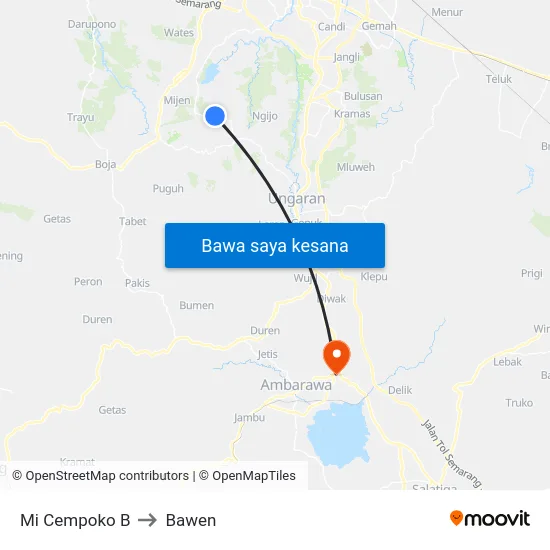 Mi Cempoko B to Bawen map