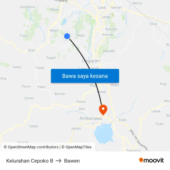 Kelurahan Cepoko B to Bawen map