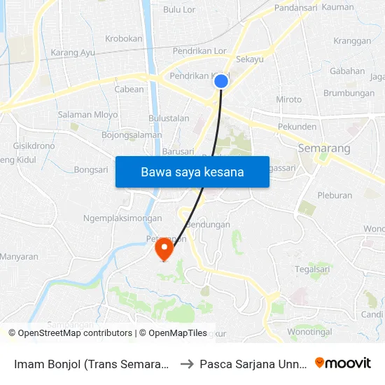 Imam Bonjol (Trans Semarang) to Pasca Sarjana Unnes map