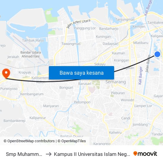 Smp Muhammadyah 7 to Kampus II Universitas Islam Negeri Walisongo map