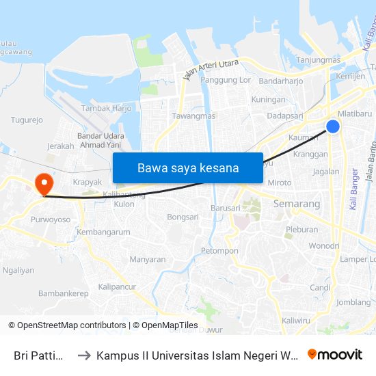 Bri Pattimura to Kampus II Universitas Islam Negeri Walisongo map