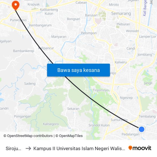 Sirojudin to Kampus II Universitas Islam Negeri Walisongo map