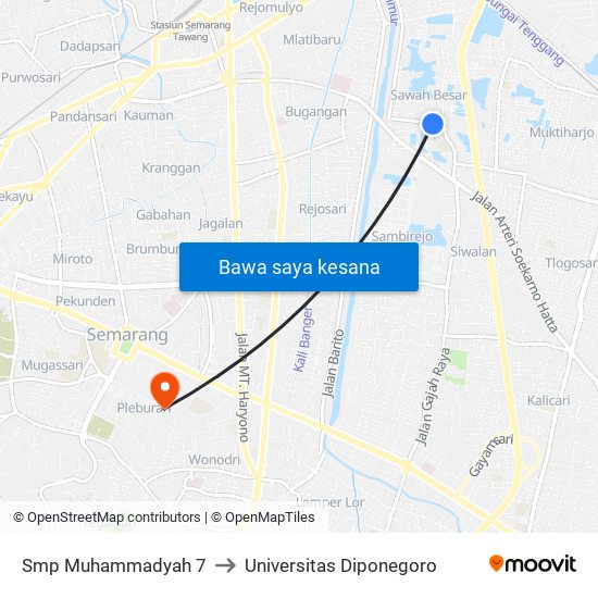 Smp Muhammadyah 7 to Universitas Diponegoro map