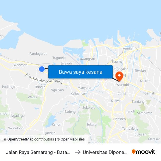 Jalan Raya Semarang - Batang, 17 to Universitas Diponegoro map