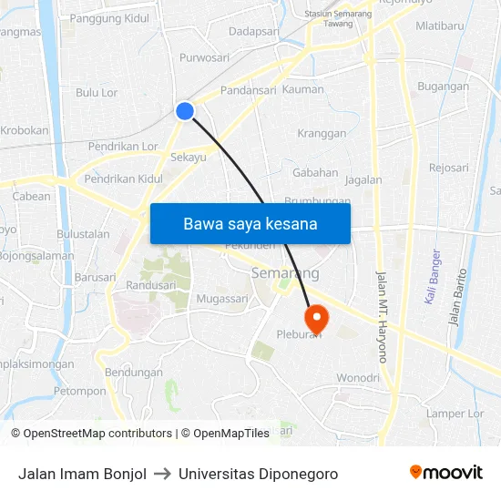 Jalan Imam Bonjol to Universitas Diponegoro map