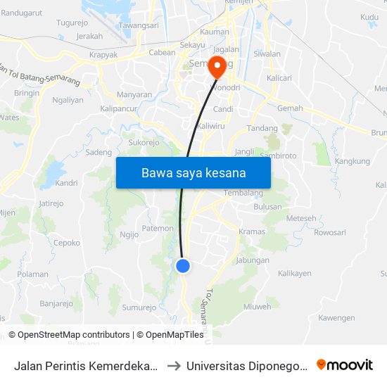 Jalan Perintis Kemerdekaan to Universitas Diponegoro map