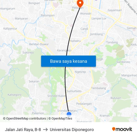 Jalan Jati Raya, B-8 to Universitas Diponegoro map