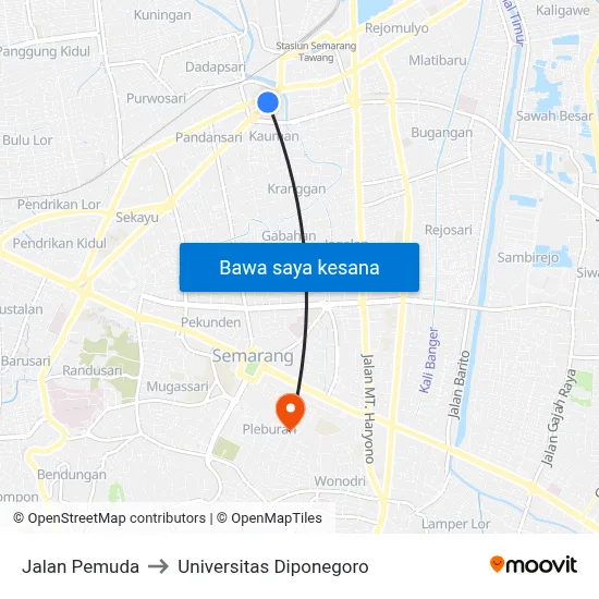 Jalan Pemuda to Universitas Diponegoro map