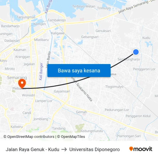 Jalan Raya Genuk - Kudu to Universitas Diponegoro map