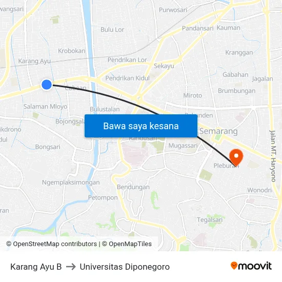Karang Ayu B to Universitas Diponegoro map